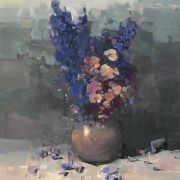 Vase of Blue Flowers