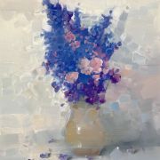 Vase of Blue Flowers