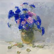 Vase of Blue Flowers