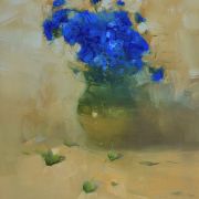 Vase of Blue Flowers