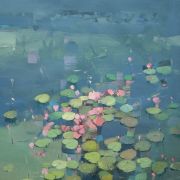 Lilies in Indigo